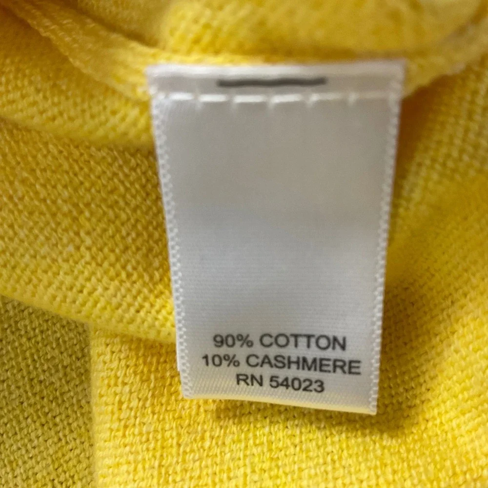 Banana Republic Cotton Cashmere Blend V-Neck Fine Knit Sweater Mens XL Yellow